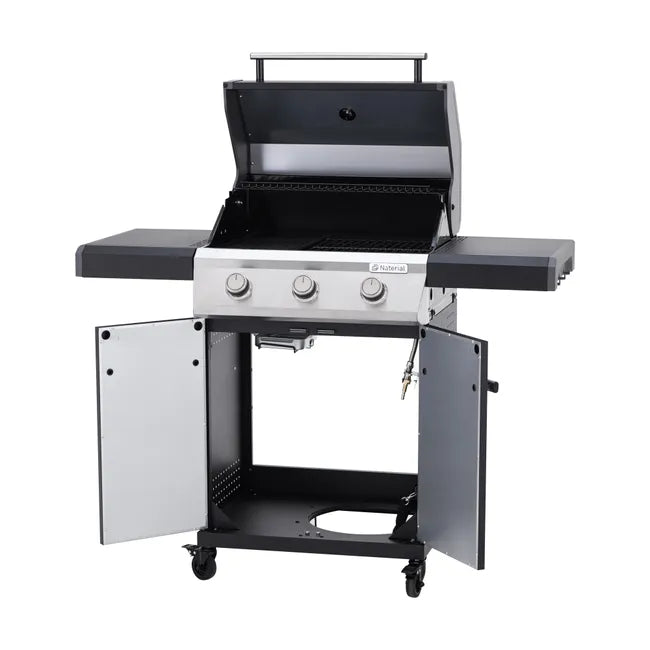 Barbecue a gás com 3 queimadores 128x53x115 cm Naterial Kenton II