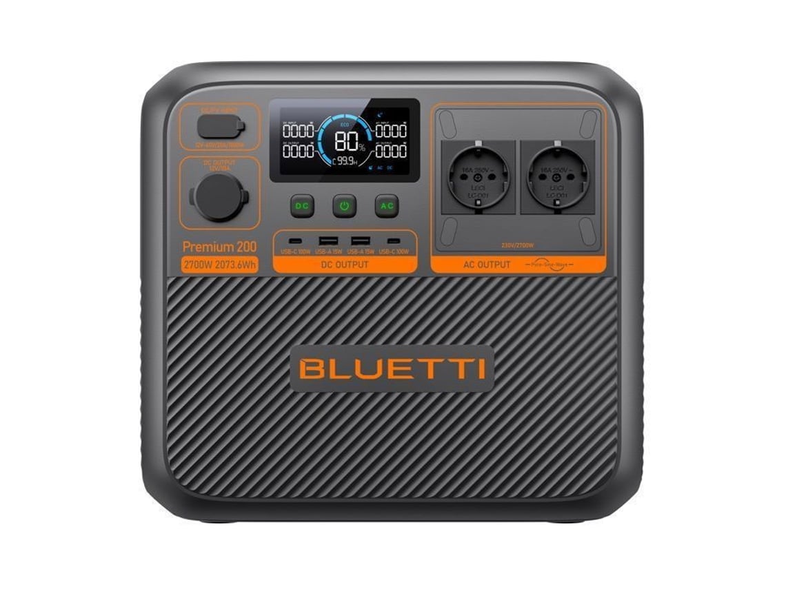 Kit solar BLUETTI Premium 200 V2 com painel 220W, 2073.6Wh, 2700w DELCOND