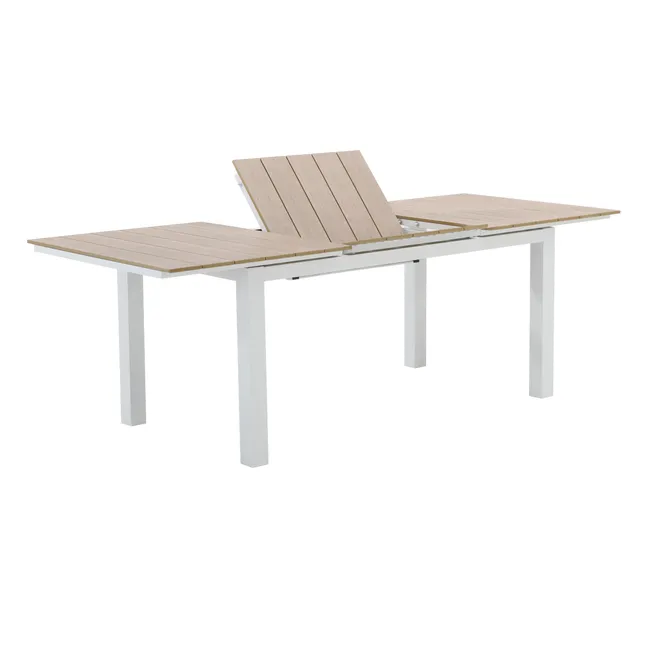 Mesa extensível madeira sintética e alumínio 156220X90 cm branco Naterial Clara