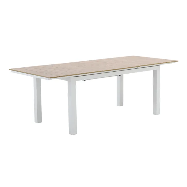 Mesa extensível madeira sintética e alumínio 156220X90 cm branco Naterial Clara