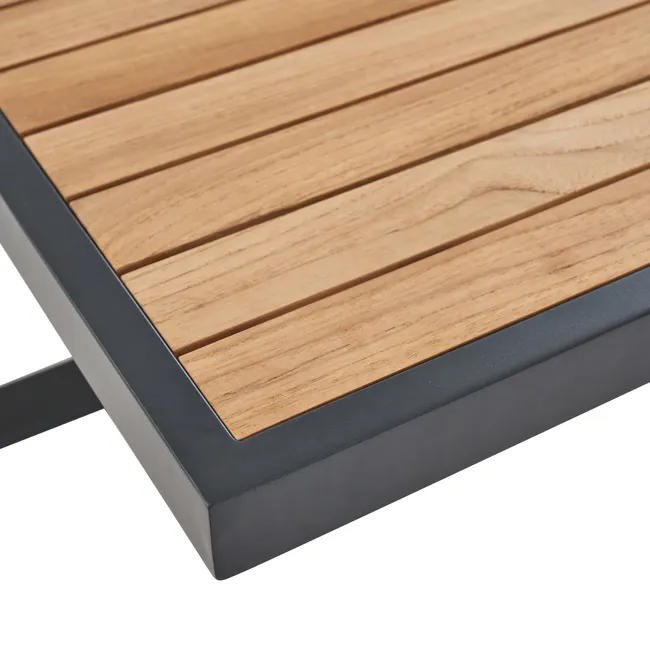 Mesa extensível madeira teca e alumínio 200320X100 cm cinza esc Naterial Persea