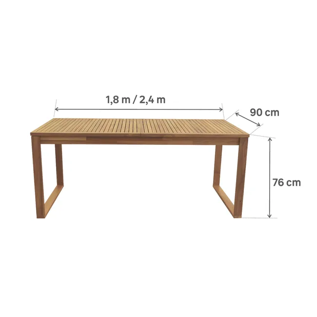 Mesa para jardim extensível 180240 cm castanho Naterial