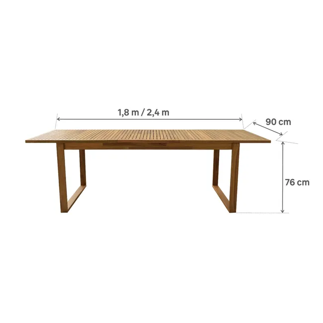 Mesa para jardim extensível 180240 cm castanho Naterial