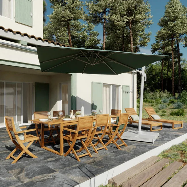 Mesa para jardim extensível 180240 cm castanho Naterial