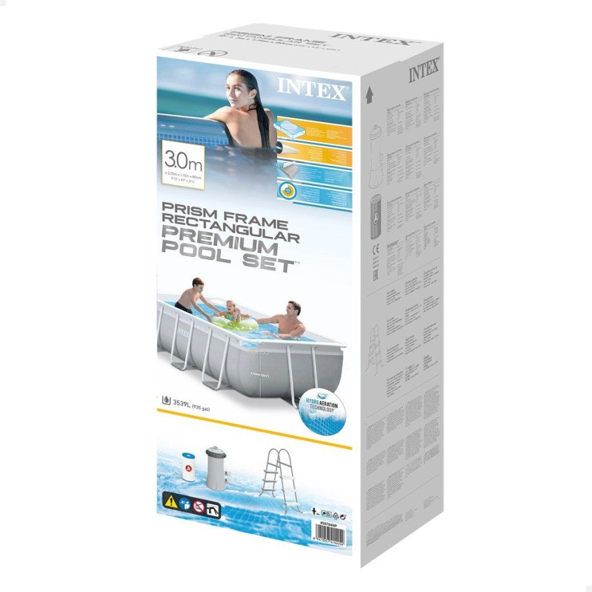 Pack de piscina desmontável retangular Prism Frame de 3 metros com 5 acessórios