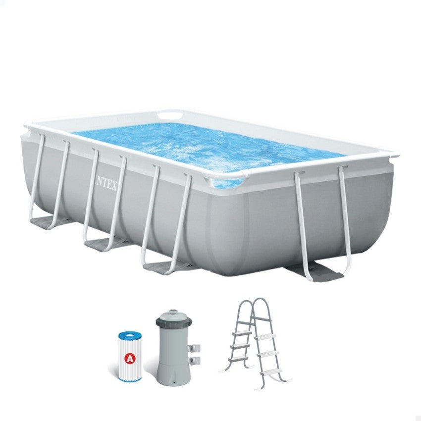 Pack de piscina desmontável retangular Prism Frame de 4 metros com 5 acessórios