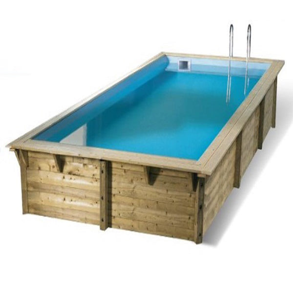 Piscina de madera Azura 4,50m X 2,50m x 1,26m con cubierta solar