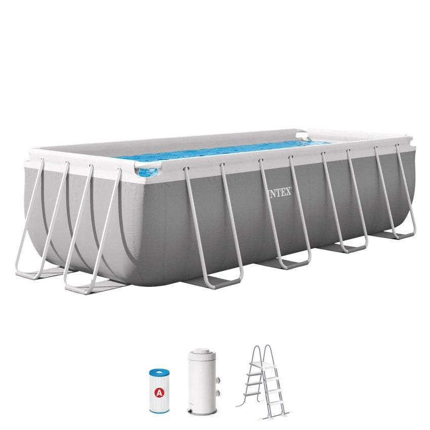 Piscina desmontável retangular INTEX Prism Frame 4 metros + bomba