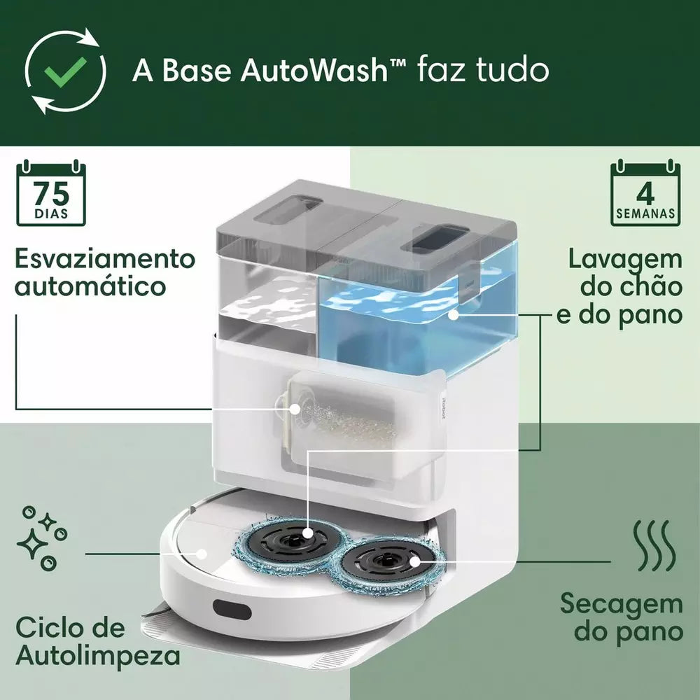 Roomba® Combo 405 Plus + Base AutoWash™ – Branco