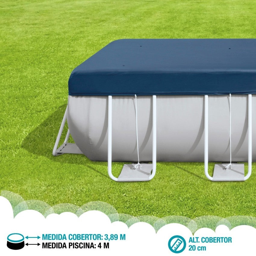 Pack Piscina desmontável retangular Prism Frame de 4 metros com 5 acessórios